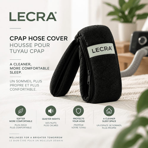 CPAP Hose Cover, 200 cm, Soft Fleece Tube Protector with Zipper - LECRA