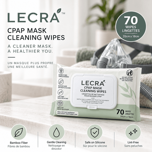 CPAP Mask Cleaning Wipes, Disposable Equipment Bamboo Cleaning Wipes, 70 Count - LECRA