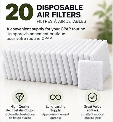 CPAP/APAP Replacement Filters Compatible with ResMed AirSense 11, Disposable Air Filters, 20-Pack - LECRA