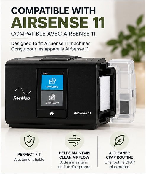 CPAP/APAP Replacement Filters Compatible with ResMed AirSense 11, Disposable Air Filters, 20-Pack - LECRA