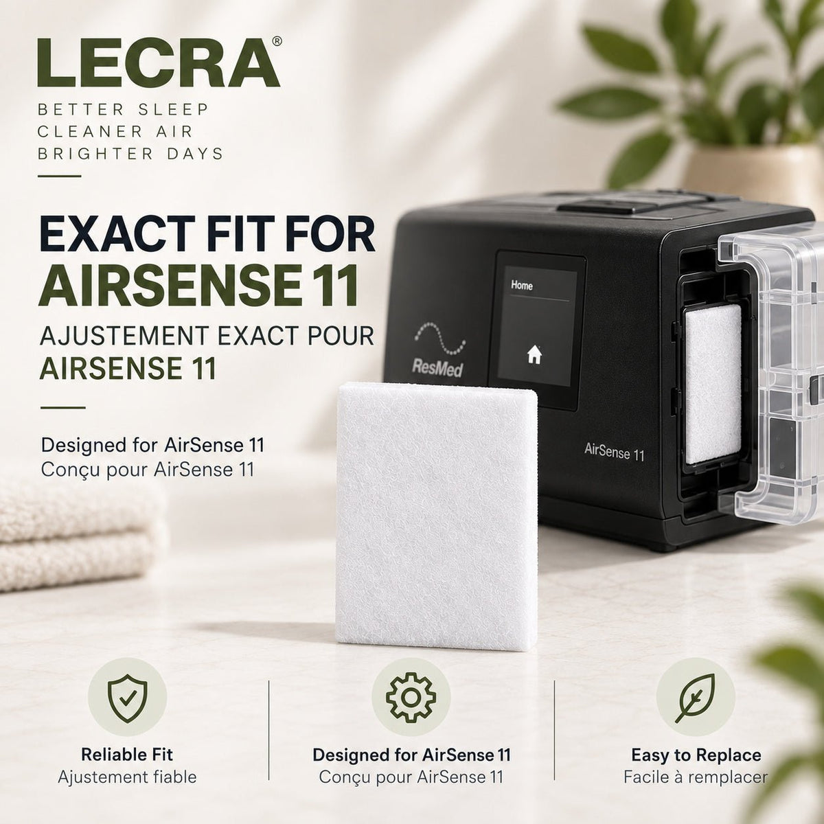 CPAP/APAP Replacement Filters Compatible with ResMed AirSense 11, Disposable Air Filters, 20-Pack - LECRA