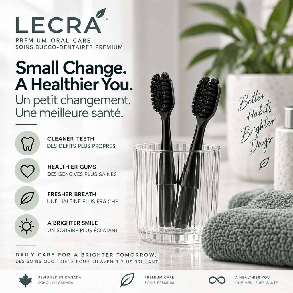 Manual Toothbrush Replacement Heads, 2-Pack, Black, Replaceable Brush Heads for Daily Oral Care - LECRA