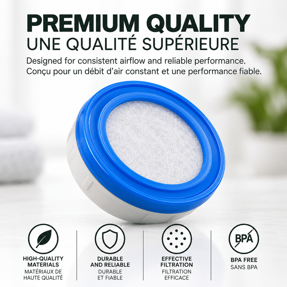 Replacement Filters Compatible with ResMed AirMini CPAP, HumidX-Style Filter Inserts, 4-Pack - LECRA