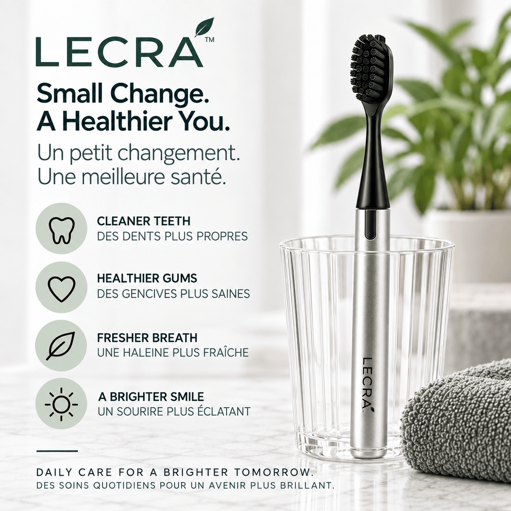 Reusable Manual Toothbrush with Replaceable Head, Daily Oral Care Toothbrush - LECRA